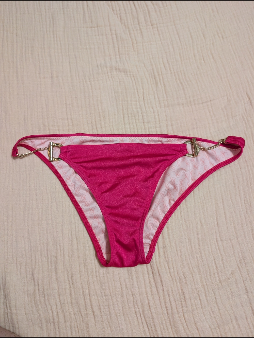 Victoria's Secret Pink Bikini Bottom with Gold Chain Detail